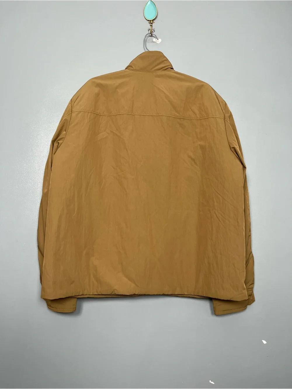 Banana Republic Men's Padded Mock Neck Lightweight Zip Front Jacket Tan Size L